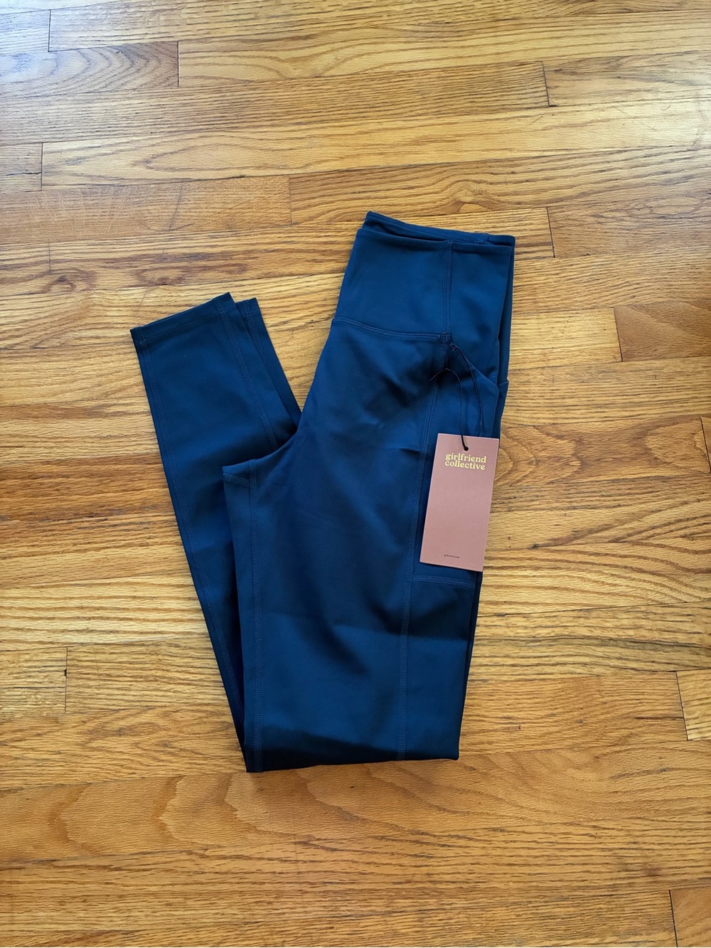 Girlfriend Collective dark blue tights with pockets size medium - NWT
